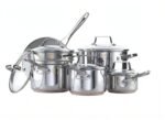 MezaHomes 12-Piece 5-Ply Copper Core Stainless Steel Cookware Set