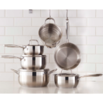 MezaHomes Classic 11-Piece 3-Ply Stainless Steel Cookware Set - Image 3