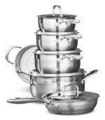 MezaHomes Classic 11-Piece 3-Ply Stainless Steel Cookware Set