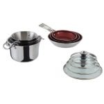 MezaHomes Signature 10-Piece Stacking Stainless Steel Cookware Set – Aluminum Base, Induction Compatible - Image 2