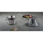 MezaHomes Signature 10-Piece Stacking Stainless Steel Cookware Set – Aluminum Base, Induction Compatible - Image 7