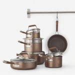 MezaHomes Classic 12-Piece Champagne Bronze Nonstick Aluminum Cookware Set - Image 2