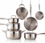MezaHomes Classic 11-Piece 3-Ply Stainless Steel Cookware Set - Image 2