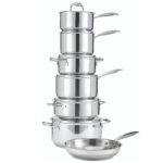 MezaHomes Signature 13-Piece 3-Ply Stainless Steel Cookware Set - Image 2