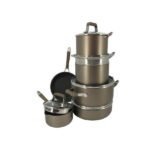 MezaHomes Classic 12-Piece Champagne Bronze Nonstick Aluminum Cookware Set - Image 3
