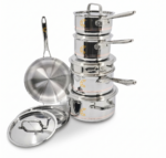 MezaHomes Professional 12-Piece 5-Ply Copper Core Stainless Steel Cookware Set - Image 5