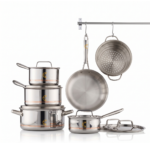 MezaHomes Professional 12-Piece 5-Ply Copper Core Stainless Steel Cookware Set - Image 6