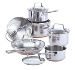 MezaHomes 12-Piece 5-Ply Copper Core Stainless Steel Cookware Set - Image 2