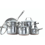 MezaHomes 12-Piece 5-Ply Copper Core Stainless Steel Cookware Set