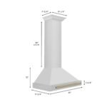 ZLINE 30 Inch Wall Mount Range Hood Stainless Steel Champagne Bronze Handle Autograph Edition (KB4STZ-30-CB) - Image 6