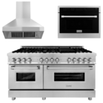 ZLINE Appliance Package - 48" Gas Range, Range Hood and Microwave Oven, 3KP-SGRRHMWO-48