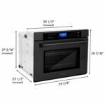 ZLINE 4-Piece Appliance Package - 30 In. Rangetop, Wall Oven, Refrigerator, and Microwave Oven in Black Stainless Steel, 4KPR-RTB30-MWAWS - Image 52