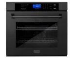 ZLINE 4-Piece Appliance Package - 30 In. Rangetop, Wall Oven, Refrigerator, and Microwave Oven in Black Stainless Steel, 4KPR-RTB30-MWAWS - Image 43