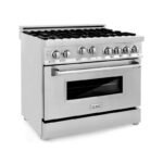 ZLINE Appliance Package - 36 In. Gas Range, Range Hood, Microwave Oven in Stainless Steel, 3KP-RGRHMWO-36 - Image 8
