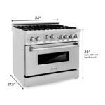 ZLINE Appliance Package - 36 In. Gas Range, Range Hood, Microwave Oven in Stainless Steel, 3KP-RGRHMWO-36 - Image 12