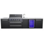 Mont Alpi 805 Black Stainless Steel Island Grill with Beverage Center, MAi805-BSSBEV