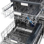 ZLINE Autograph 24" Monument Series 3rd Rack Top Touch Control Tall Tub Dishwasher in Black Stainless Steel with Champagne Bronze Helix Handle, 45dBa, DWMTZ-BS-24-KCB - Image 4