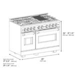 ZLINE 48 in. Dual Fuel Range 6.7 cu. ft. Double Oven 8 Burner Cooktop Stainless Steel with Polished Gold Accents (CDRZ-48-G) - Image 11
