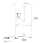 ZLINE 36 in. French Door Refrigerator 28.9 cu. ft. Standard-Depth, External Water Dispenser, Dual Ice Maker, Fingerprint-Resistant Black Stainless Steel, Polished Gold Helix Handles (RSMZ-W-36-BS-KG) - Image 15