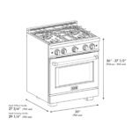 ZLINE 30 in. Dual Fuel Range 4.2 cu. ft. 4 Burner Gas Cooktop Electric Convection Oven Black Stainless Steel Polished Gold Accents (HDRBZ-30-G) - Image 9