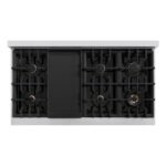 ZLINE 48 in. Dual Fuel Range 6.7 cu. ft. Double Oven 8 Burner Gas Cooktop Stainless Steel Black Matte Doors Champagne Bronze Accents (HDRZ-BLM-48-CB) - Image 4