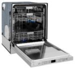 ZLINE Autograph 24" Monument Series 3rd Rack Top Touch Control Tall Tub Dishwasher in Stainless Steel with Champagne Bronze Helix Handle, 45dBa, DWMTZ-30424-KCB - Image 3