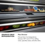ZLINE 30 in. Built-In Bottom Freezer Refrigerator 16.1 cu. ft. Water Dispenser, Ice Maker, Black Stainless Steel, Graphite Gray Interior, Polished Gold Helix Handles (GRBIVZ-BS30KG) - Image 15
