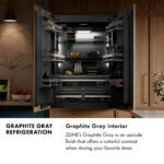 ZLINE 30 in. Built-In Bottom Freezer Refrigerator 16.1 cu. ft. Water Dispenser, Ice Maker, Black Stainless Steel, Graphite Gray Interior, Polished Gold Helix Handles (GRBIVZ-BS30KG) - Image 13