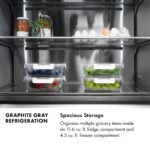 ZLINE 30 in. Built-In Bottom Freezer Refrigerator 16.1 cu. ft. Water Dispenser, Ice Maker, Black Stainless Steel, Graphite Gray Interior, Polished Gold Helix Handles (GRBIVZ-BS30KG) - Image 14