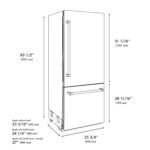 ZLINE 36 in. Built-In Bottom Freezer Refrigerator 19.8 cu. ft. Water Dispenser Ice Maker Black Stainless Steel Champagne Bronze Handles (GRBITZ-BS36-KCB) - Image 13