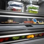ZLINE 30 in. Built-In Bottom Freezer Refrigerator 16.1 cu. ft. Water Dispenser, Ice Maker, Black Stainless Steel, Graphite Gray Interior, Polished Gold Helix Handles (GRBIVZ-BS30KG) - Image 10