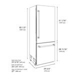 ZLINE 30 in. Built-In Bottom Freezer Refrigerator 16.1 cu. ft. Water Dispenser, Ice Maker, Black Stainless Steel, Graphite Gray Interior, Polished Gold Helix Handles (GRBIVZ-BS30KG) - Image 18