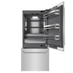 ZLINE 36 in. Built-In Bottom Freezer Refrigerator 19.8 cu. ft. with Water Dispenser, Ice Maker, Stainless Steel Finish, Graphite Gray Interior and Polished Nickel Helix Handles (GRBITZ-30436KPN) - Image 3