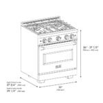 ZLINE 30 in. Gas Range 4.2 cu. ft. 4 Burner Stainless Steel with Matte Black Accents (CGRZ-30-MB) - Image 11