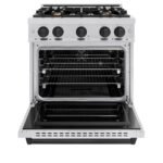 ZLINE 30 in. Gas Range 4.2 cu. ft. 4 Burner Stainless Steel with Matte Black Accents (CGRZ-30-MB) - Image 4