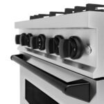 ZLINE 30 in. Gas Range 4.2 cu. ft. 4 Burner Stainless Steel with Matte Black Accents (CGRZ-30-MB) - Image 5