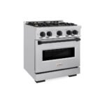 ZLINE 30 in. Gas Range 4.2 cu. ft. 4 Burner Stainless Steel with Matte Black Accents (CGRZ-30-MB) - Image 2