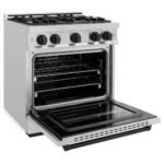 ZLINE 30 in. Gas Range 4.2 cu. ft. 4 Burner Stainless Steel with Matte Black Accents (CGRZ-30-MB) - Image 3