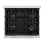 ZLINE 30 in. Gas Range 4.2 cu. ft. 4 Burner Stainless Steel with Matte Black Accents (CGRZ-30-MB) - Image 6