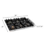 ZLINE 36" Gas Cooktop with 6 Gas Brass Burners and Black Porcelain Top, RC-BR-36-PBT - Image 7