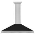 ZLINE 48 Inch Wall Mount Range Hood Convertible Satin Stainless Steel Black Matte Shell Stainless Steel Handle (KB4SNX-BLM-48) - Image 5