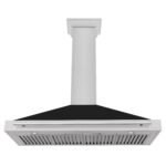 ZLINE 48 Inch Wall Mount Range Hood Convertible Satin Stainless Steel Black Matte Shell Stainless Steel Handle (KB4SNX-BLM-48) - Image 3