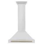 ZLINE 30 Inch Wall Mount Range Hood Stainless Steel Champagne Bronze Handle Autograph Edition (KB4STZ-30-CB) - Image 4