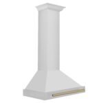 ZLINE 30 Inch Wall Mount Range Hood Stainless Steel Champagne Bronze Handle Autograph Edition (KB4STZ-30-CB) - Image 3